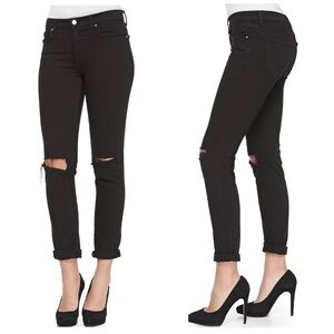 J BRAND Jake Slim Boyfriend Distressed Womens Jeans in Gothic Black Size 26